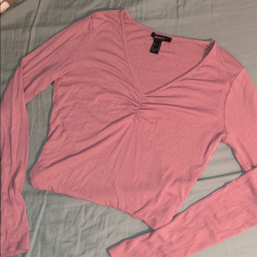 Pink Rouched Long Sleeve